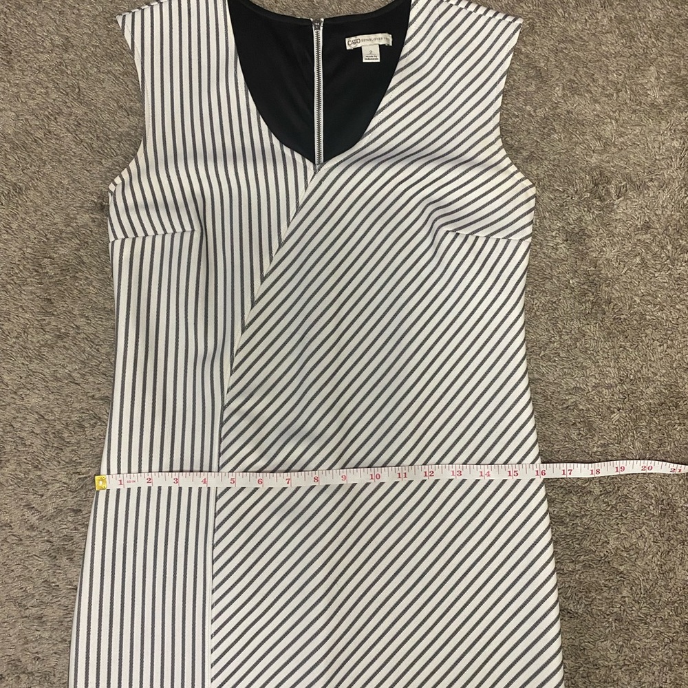 Cato A-Line Sleeveless Striped Dress Women’s Size 2 With Front Slit - Picture 9 of 9